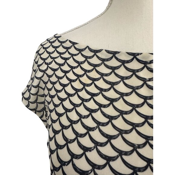 TORY BURCH Wave Print Smock Waist Dress Size Large - Picture 3 of 10